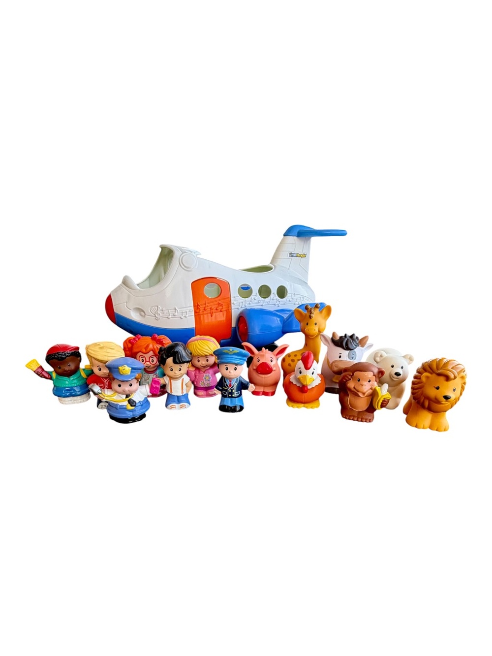 Fisher-Price Little People Travel Together Airplane Musical Toy Lot - 14 Figures